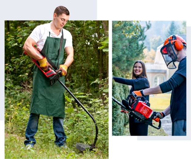 mężczyźni przy pracach ogrodowych